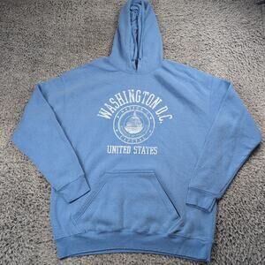 Washington DC Sweater Adult Extra Large Blue Destination Fleece Hoodie Tourist